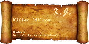 Kiffer János névjegykártya
