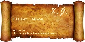 Kiffer János névjegykártya