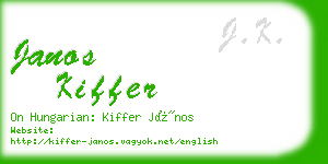 janos kiffer business card